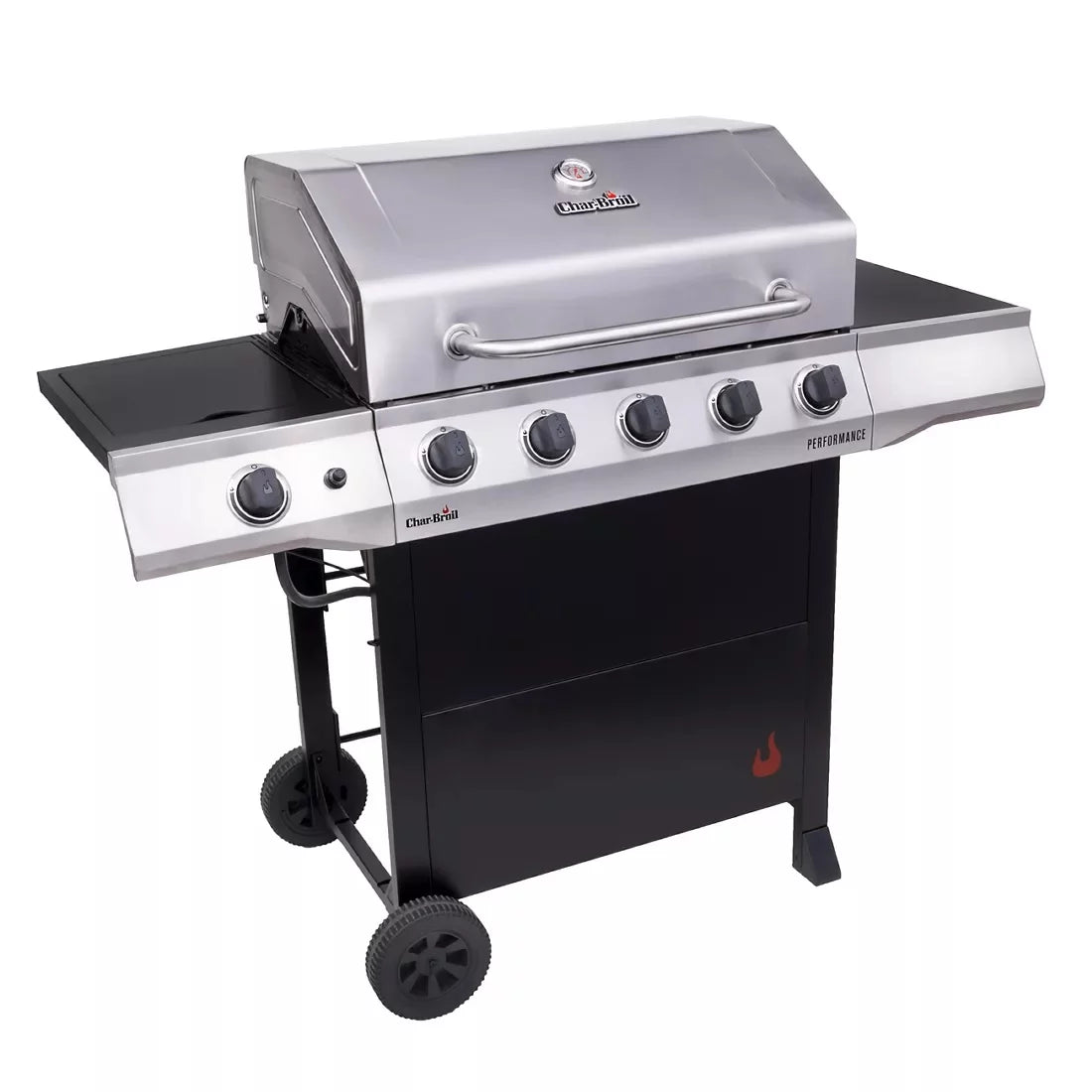 5-Burner Gas Grill Stainless Steel Black F668