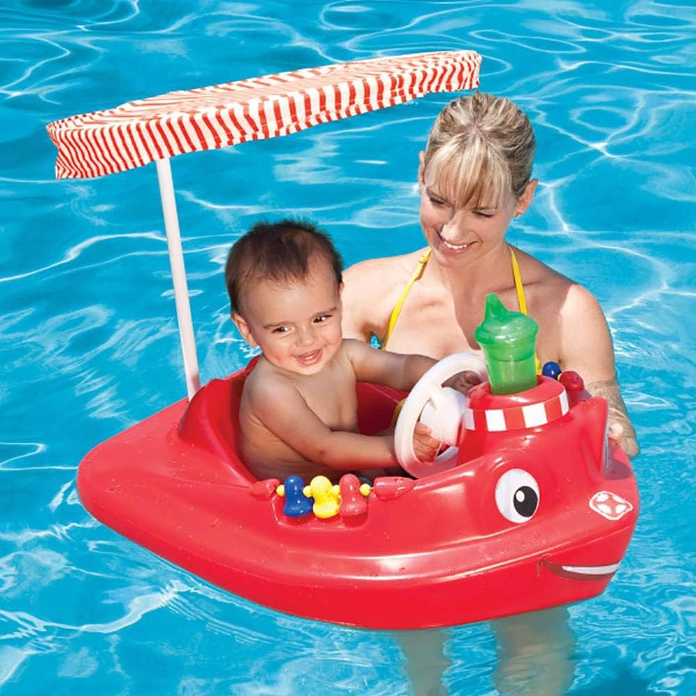 Baby Swimming Pool Tug Boat Float with Canopy S55179