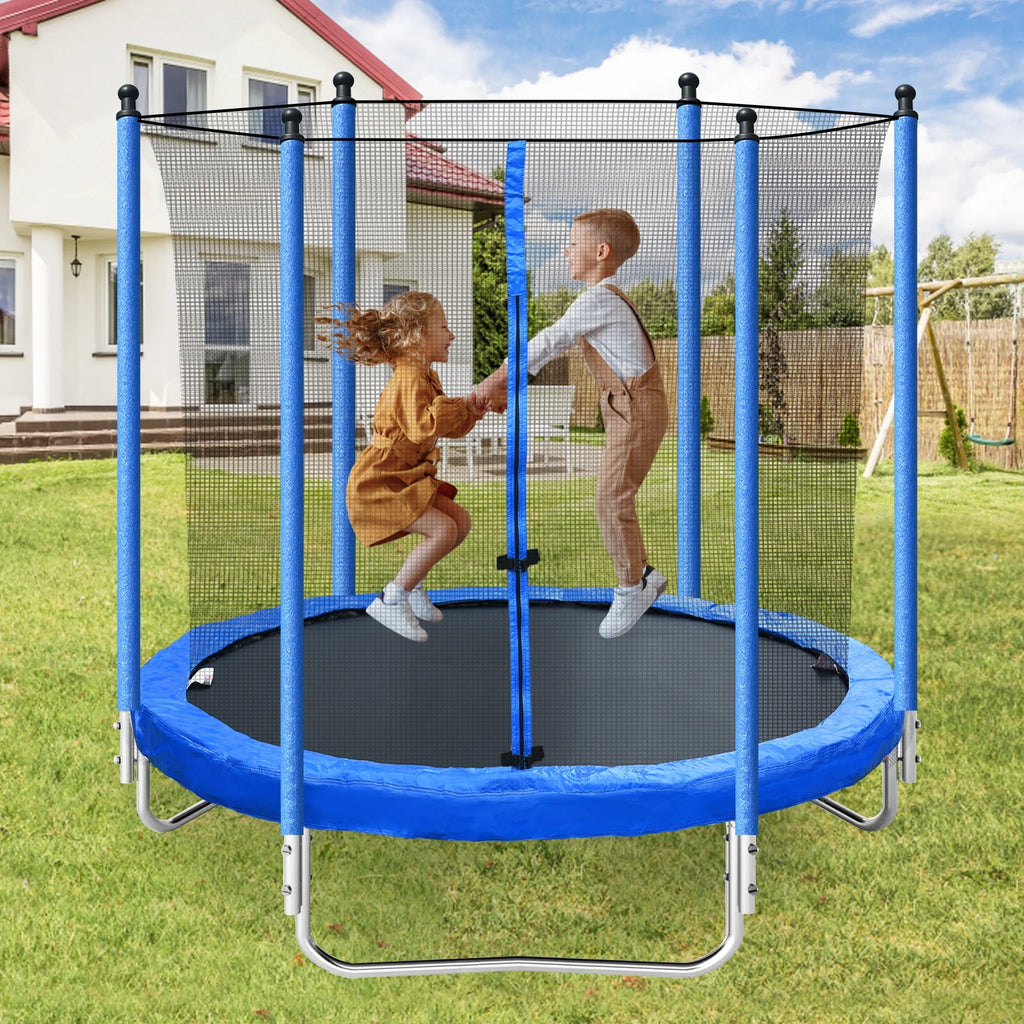 8FT Trampoline with Safety Enclosure Net and Ladder Q51271