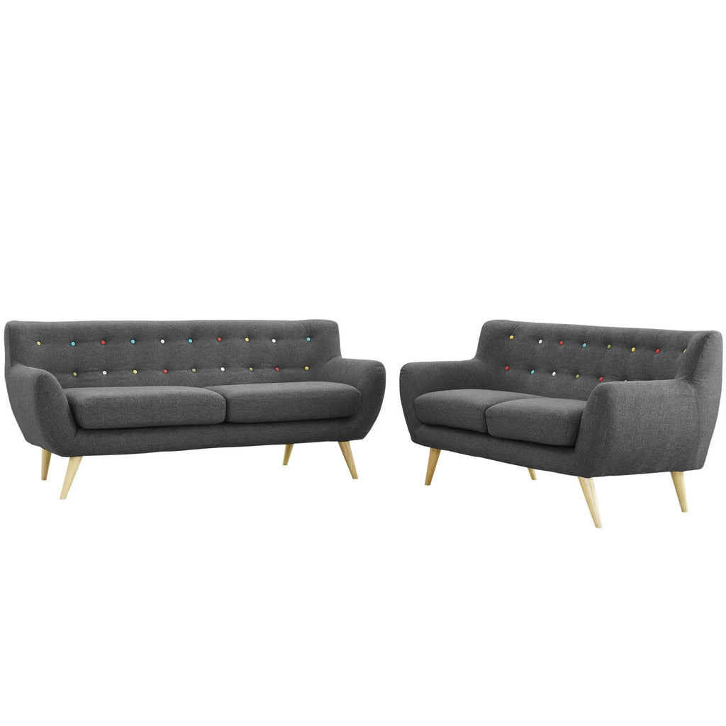 2 Piece Living Room Set in Gray L1824