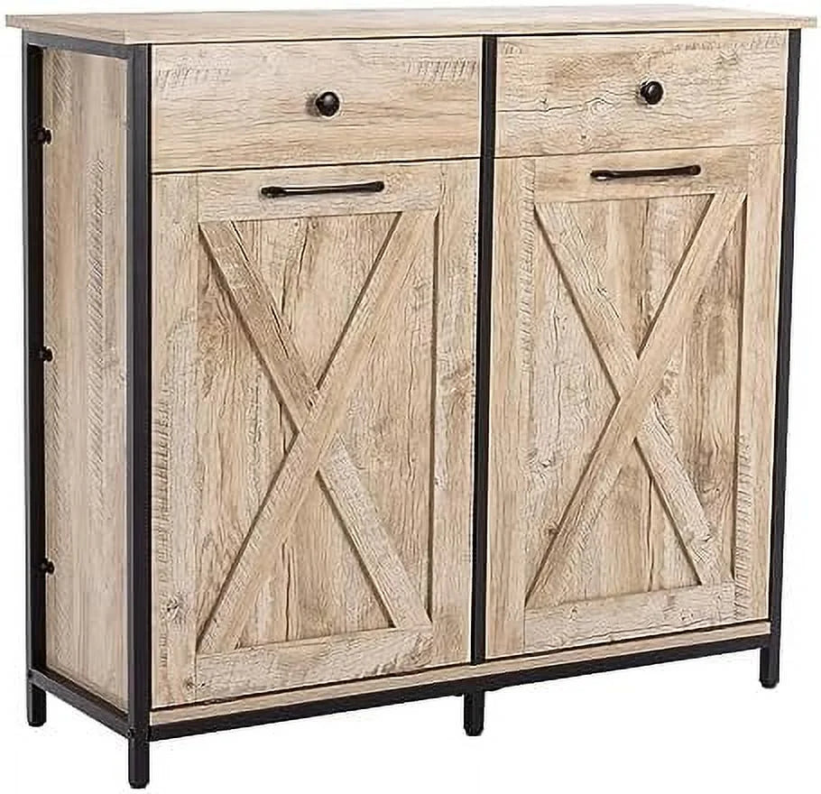 Double Tilt Out Trash Cabinet with Hideaway Drawer P416692