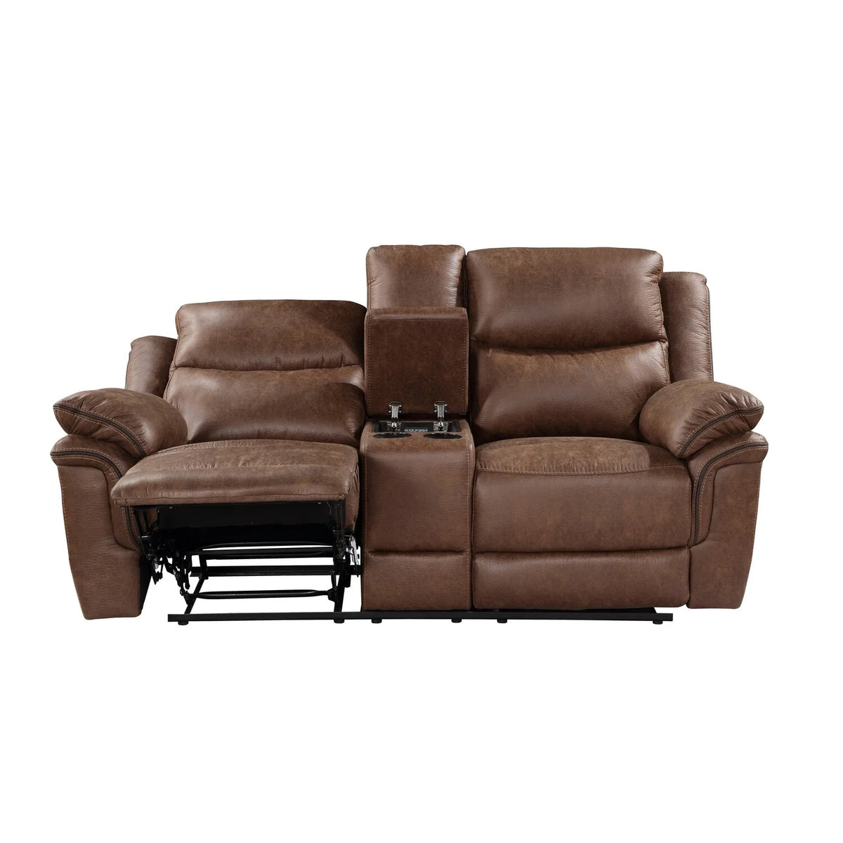 78 Inch Manual Dual Recliner Loveseat Brown H42833