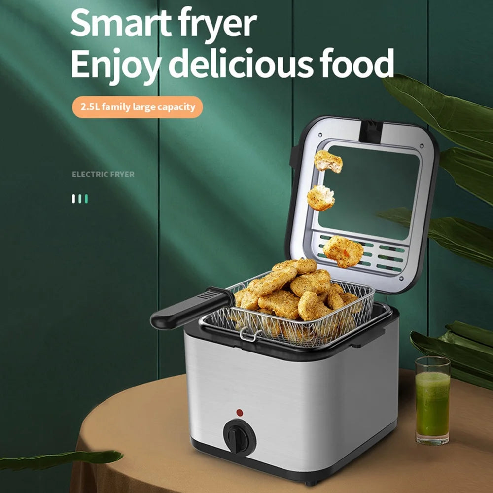 2.5L 1000W Stainless Steel Electric Fryer O521