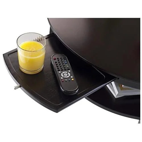 Dark Espresso Round Coffee Table with Pull Out Tray Z99518