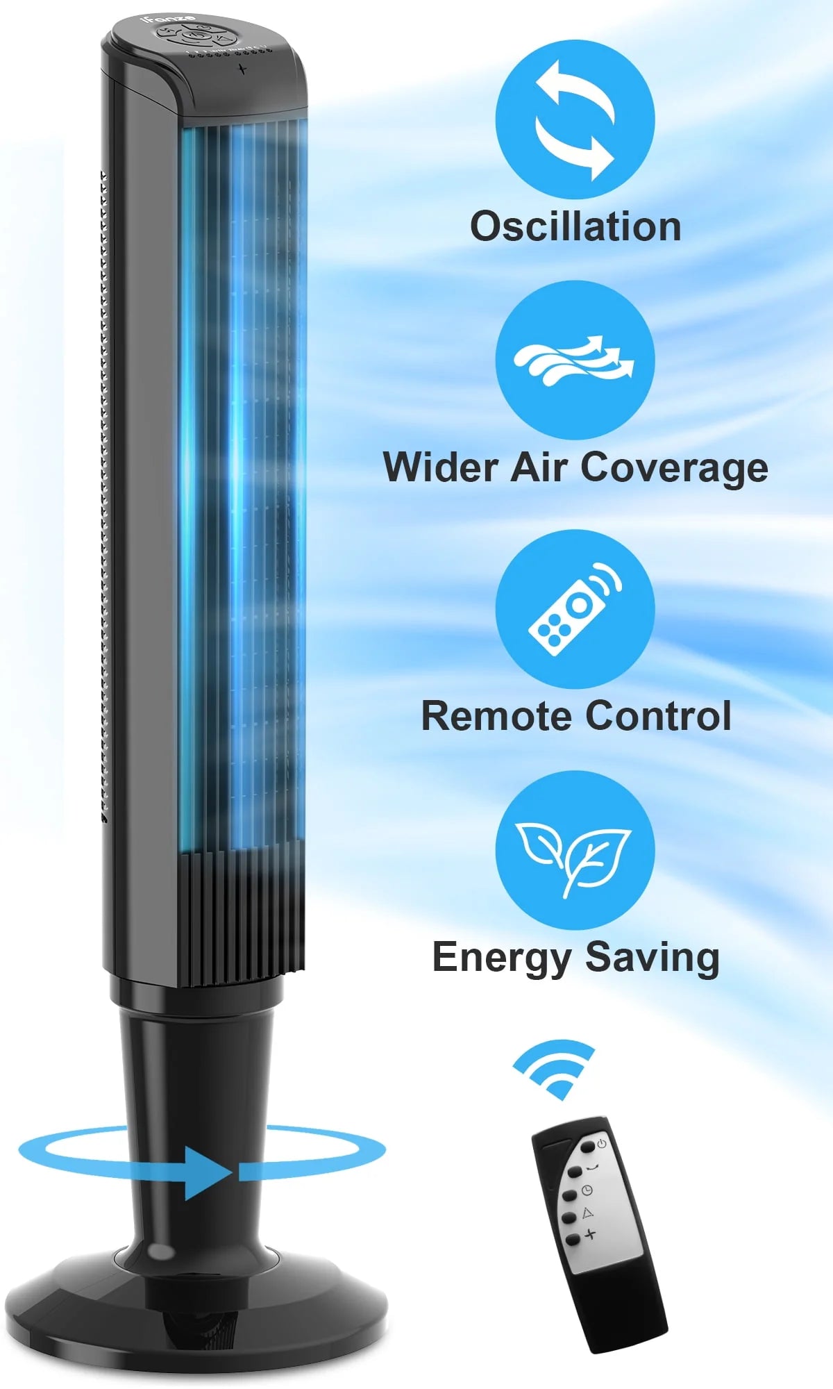 36 Tower Fan with Remote, 3 Speeds, 3 Modes R88696