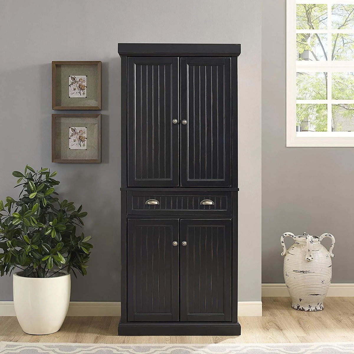 Distressed White Pantry T933449