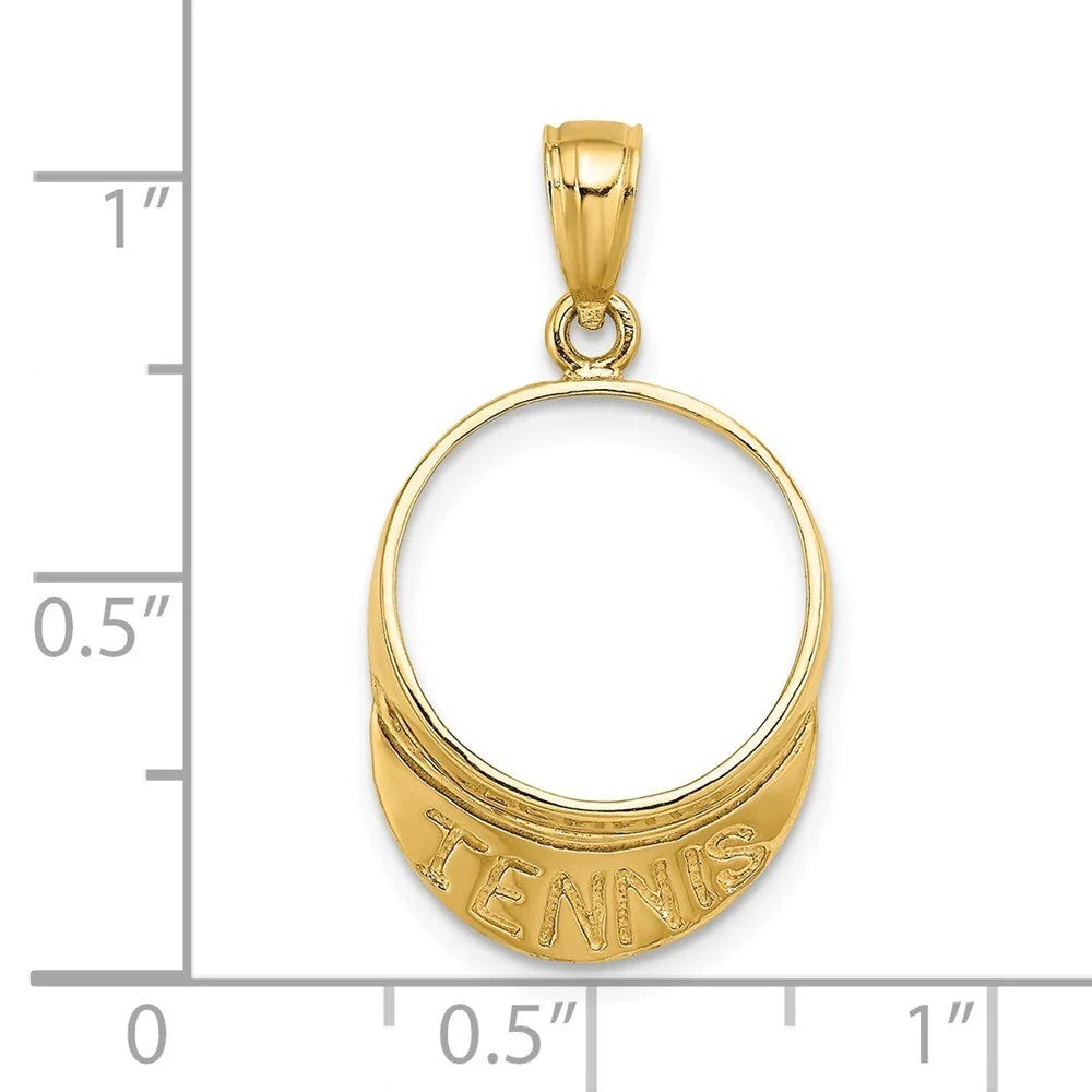 14k Yellow Gold Tennis Visor Pendant V3457