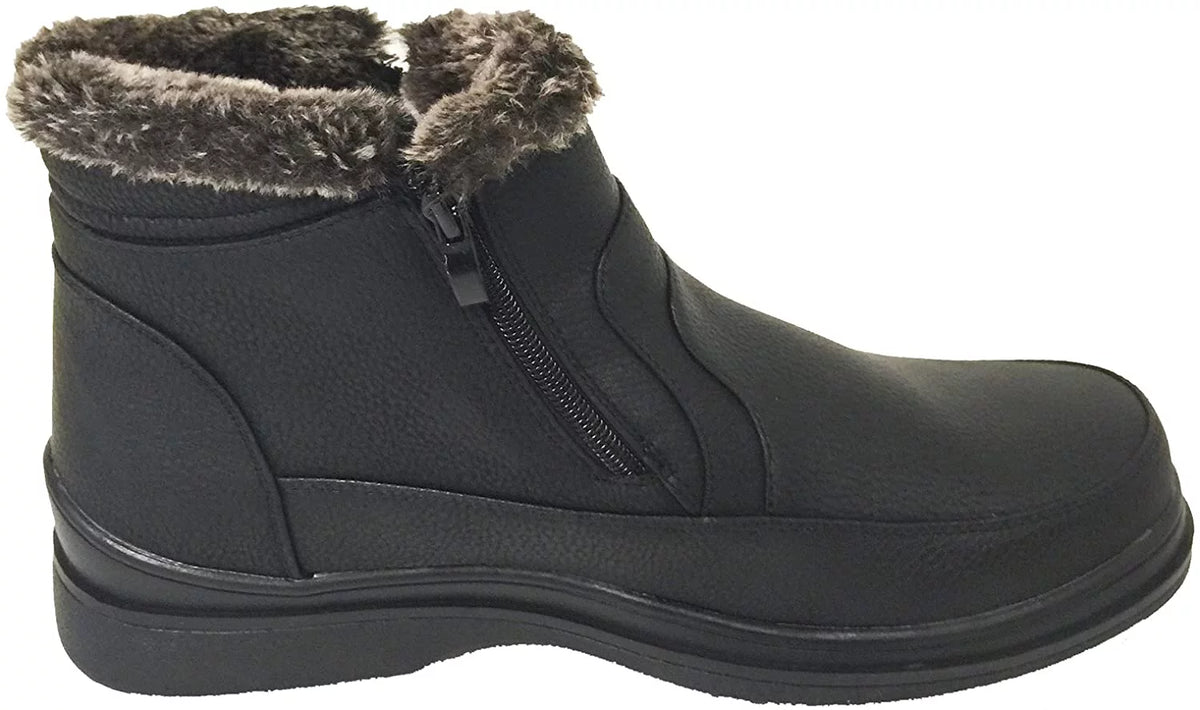 Faux Fur Lined Dual Side Zipper Ankle Snow Boots X119525
