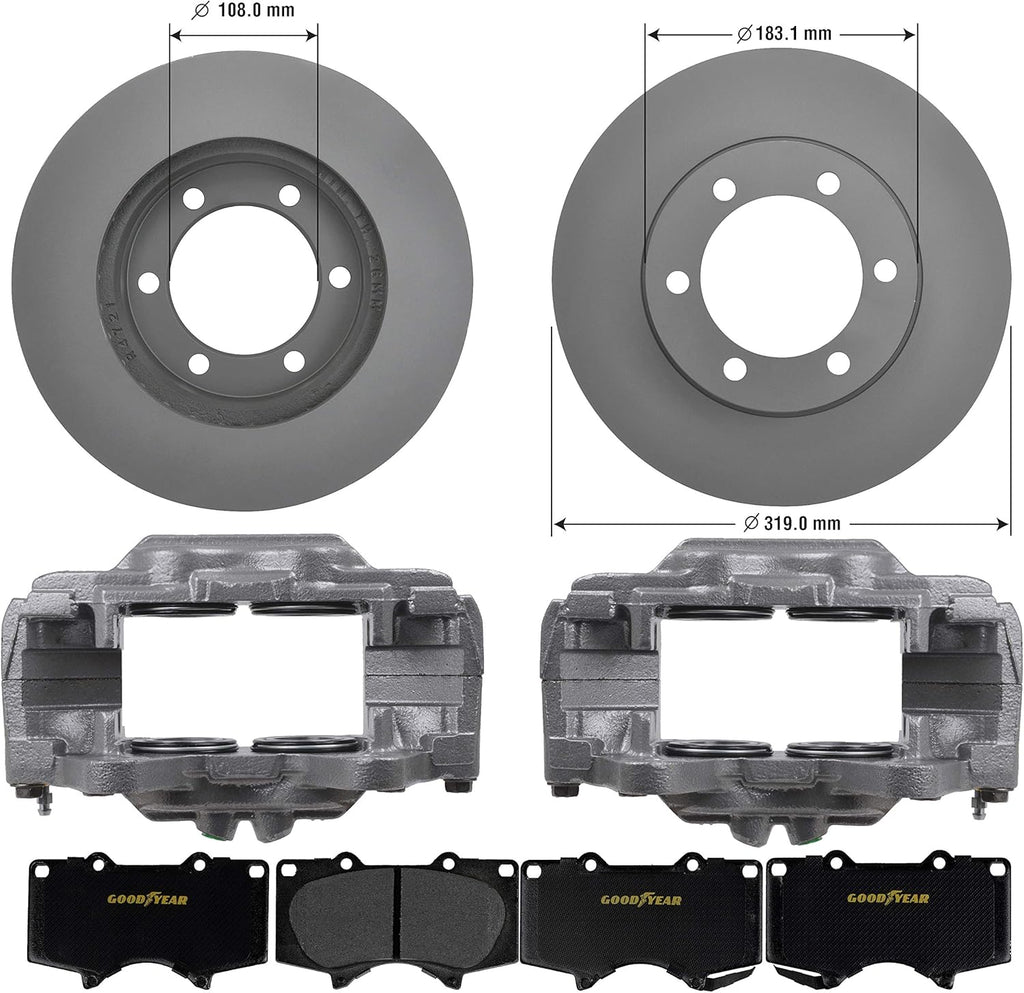 Ceramic Brake Kit Calipers Rotors L507634