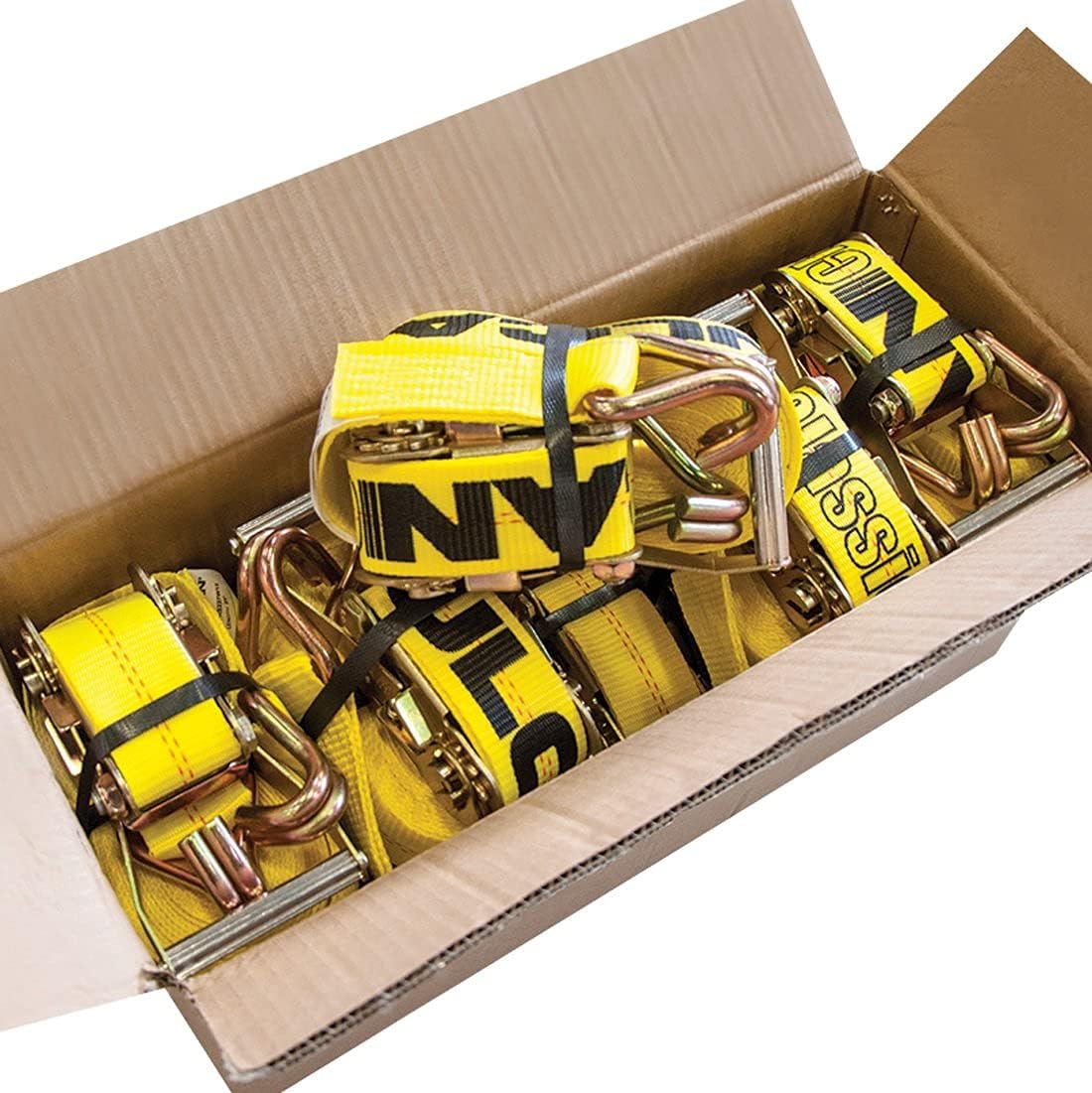 2 Inch x 27 Foot 8 Pack Ratchet Strap with Wire Hooks I231581