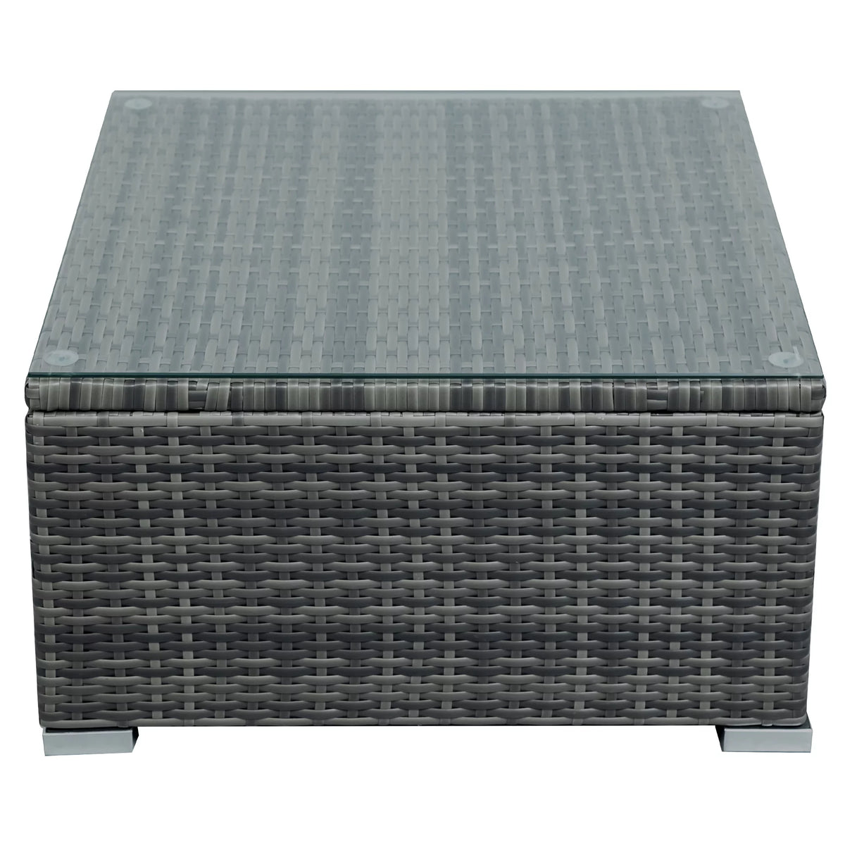 4 Pcs Wicker Patio Conversation Sofa Set with Storage Box & Table W38409