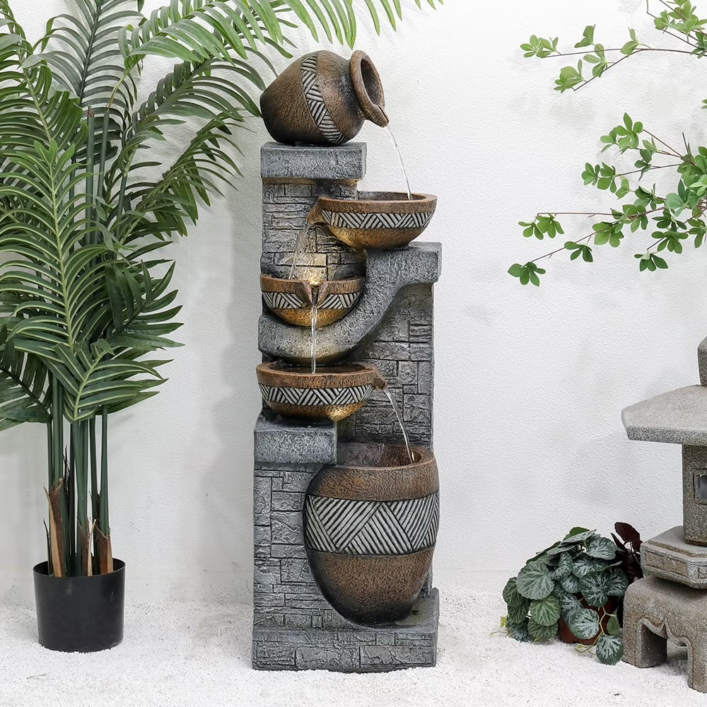 5-Tier Cascading Outdoor Water Fountain H59716