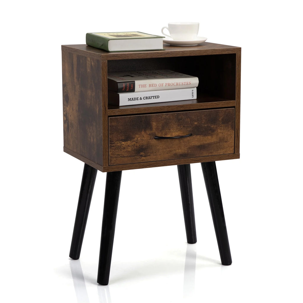 Wood Nightstands with Drawers Set of 2 V94110