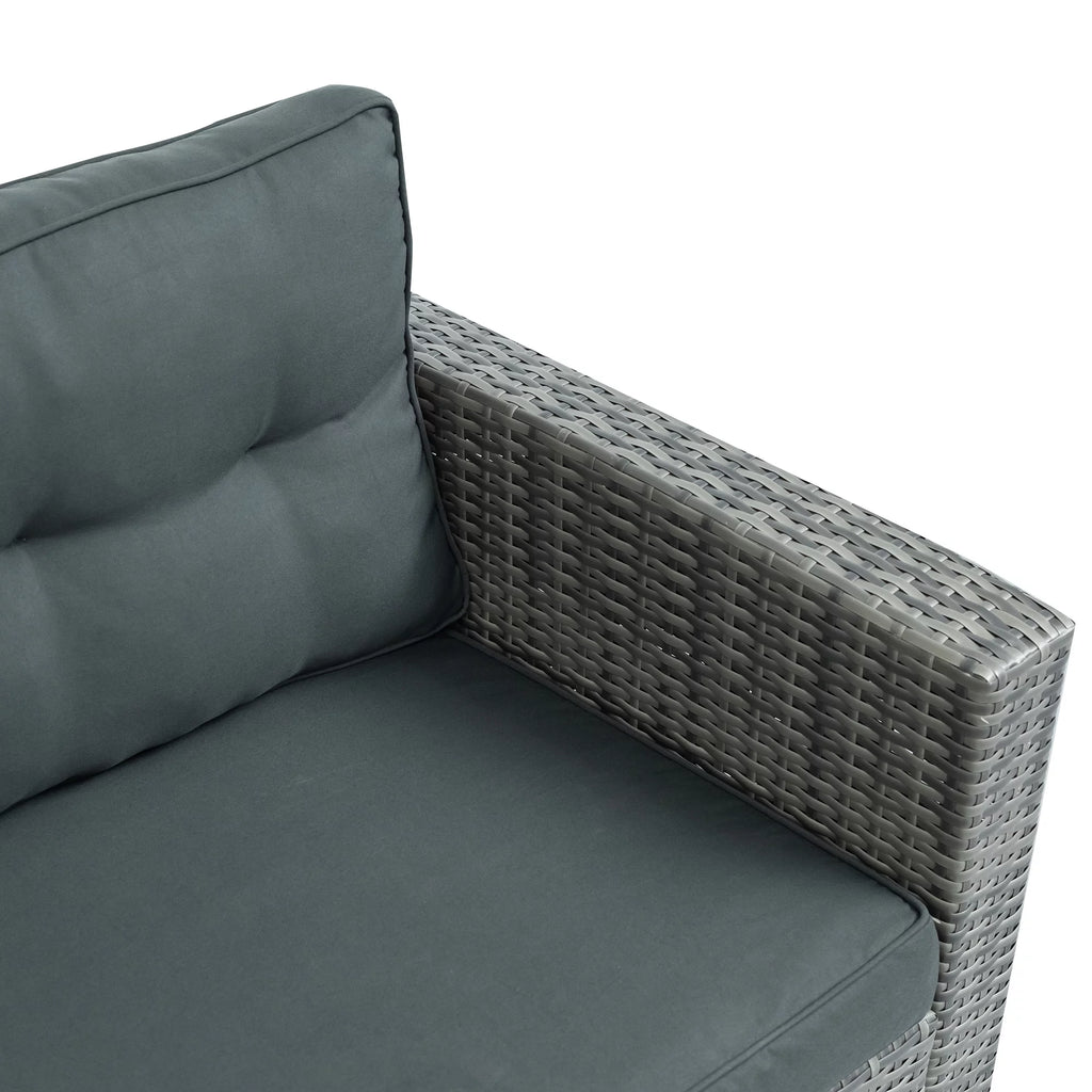 4 Pcs Wicker Patio Conversation Sofa Set with Storage Box & Table W38409