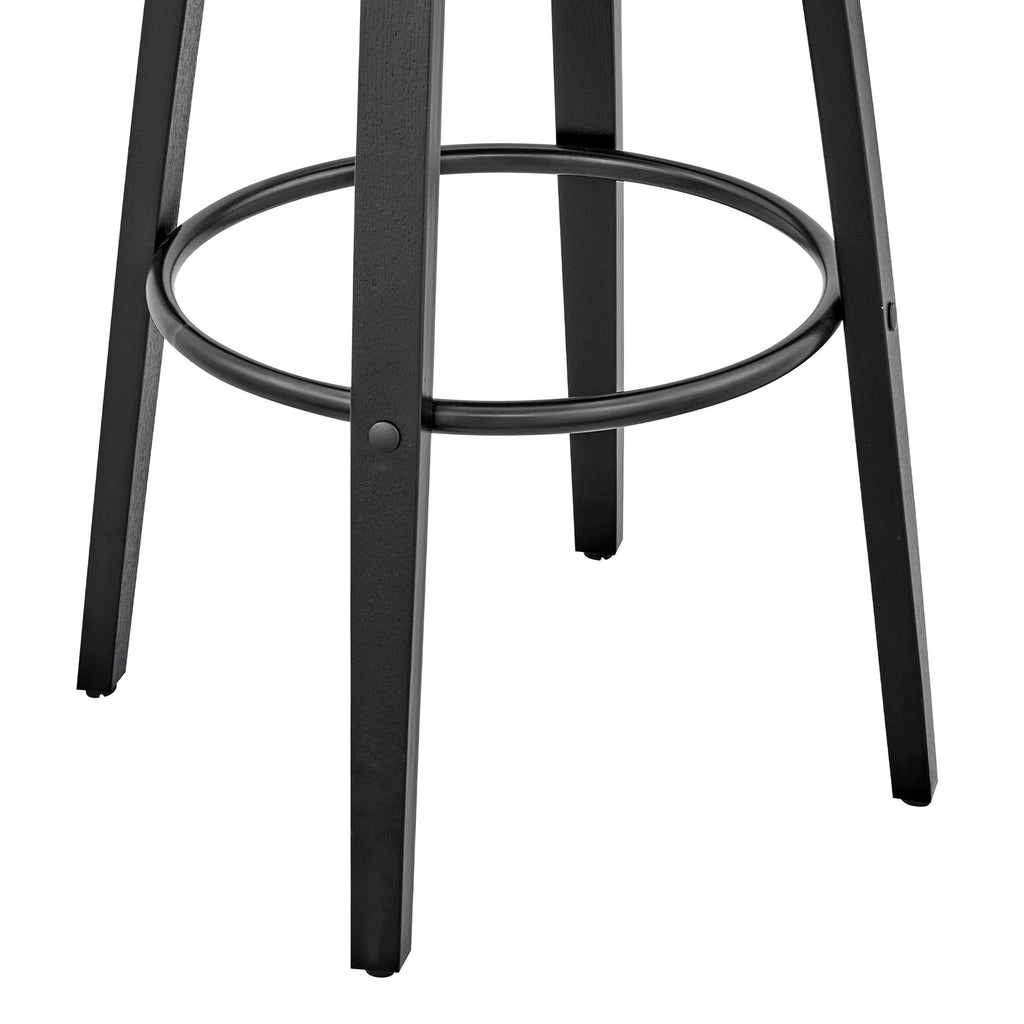 Gray and Black Leatherette Barstool with Cut Out Back T8510