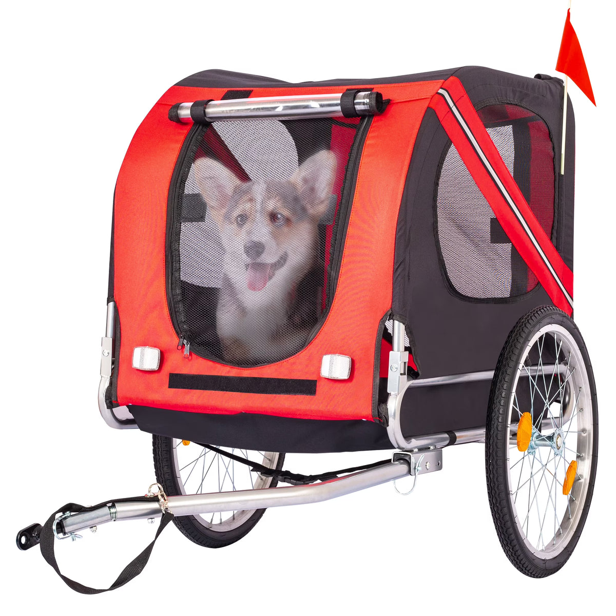 Yellow Foldable Pet Stroller Dog Carrier Bicycle Trailer Z473