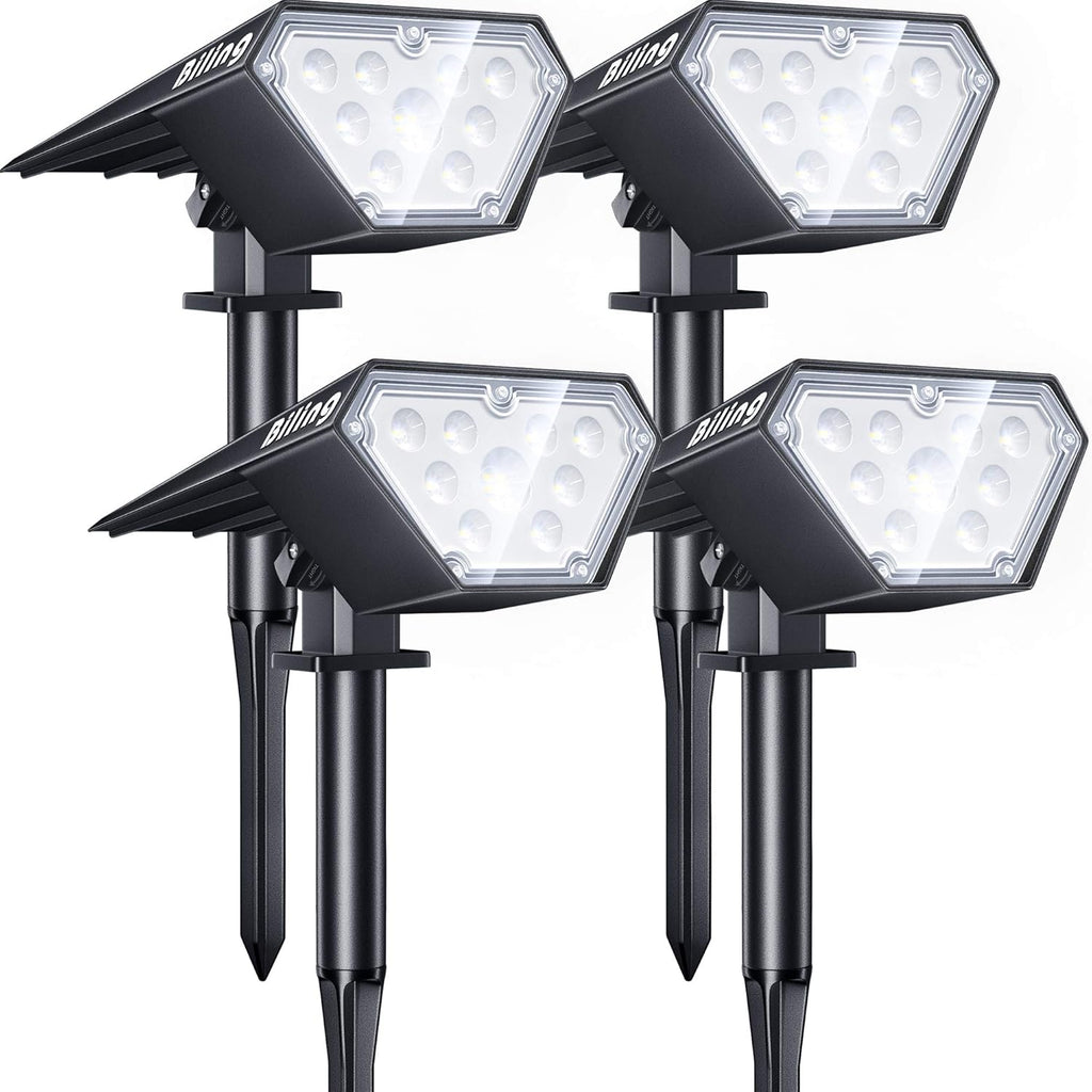 White 10 Pack Solar Spotlights Outdoor, IP67 Waterproof B374622