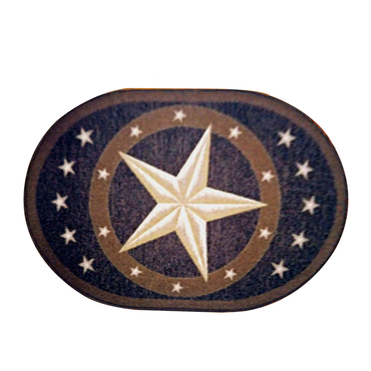 Multicolor Oval Area Rug with Jute Backing E83262