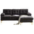 Brown Velvet L Shaped Sectional Sofa U9720