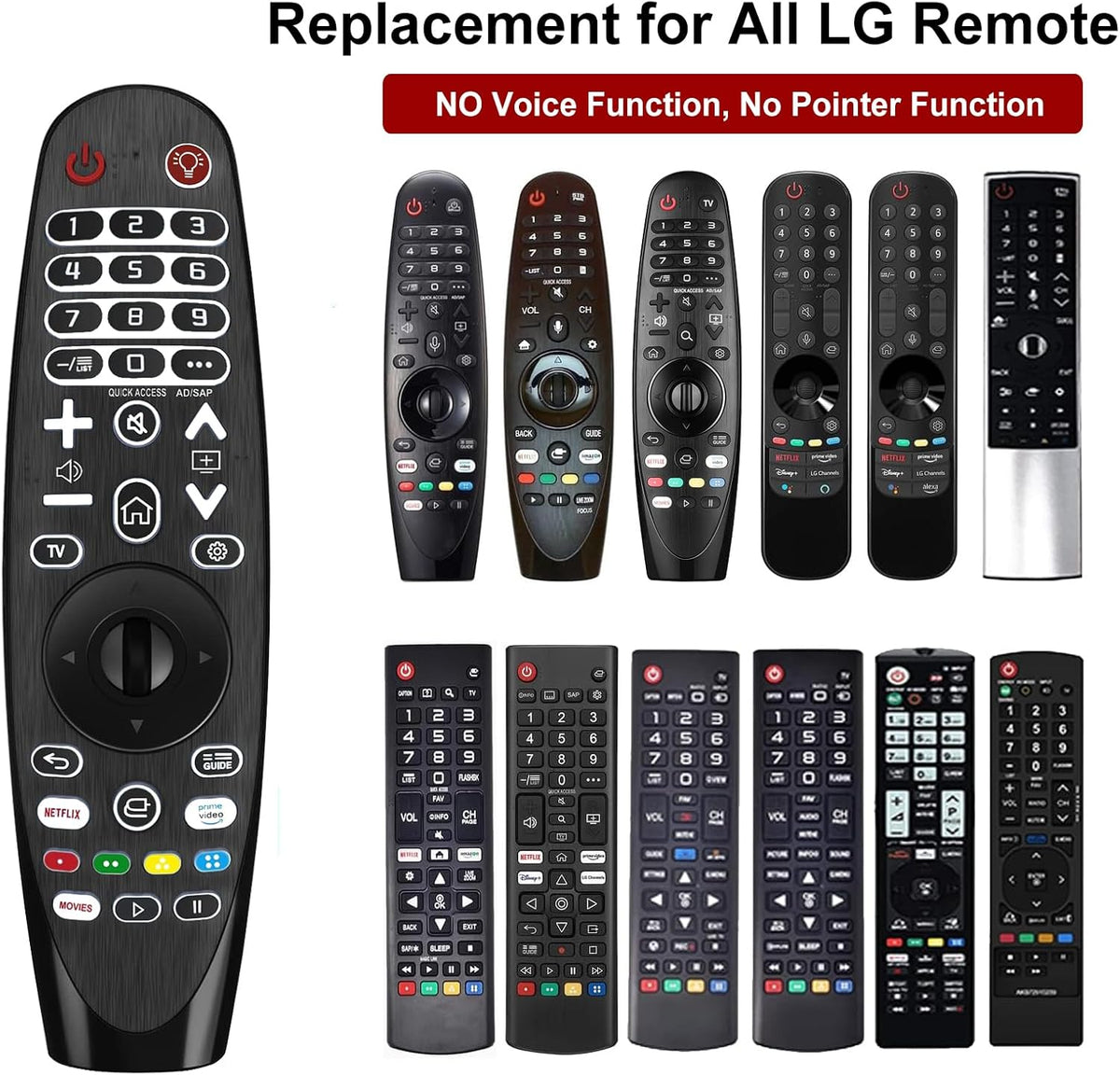 Universal Backlit Remote Control for LG Smart TVs H536