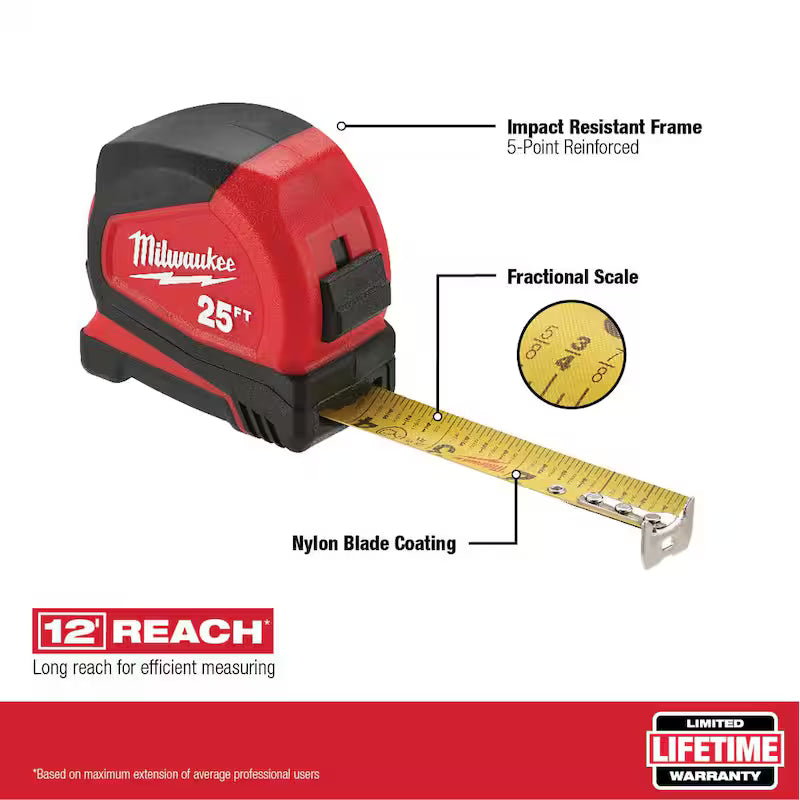 Compact Tape Measure with Pliers V809724