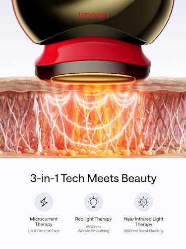 Facial Toning Device, Microcurrent Facial Device, Red Light Therapy, 4 Modes, 5 Intensity Levels D365