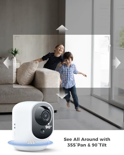 2K Indoor Pan/Tilt Security Camera with 5200mAh Battery G569034