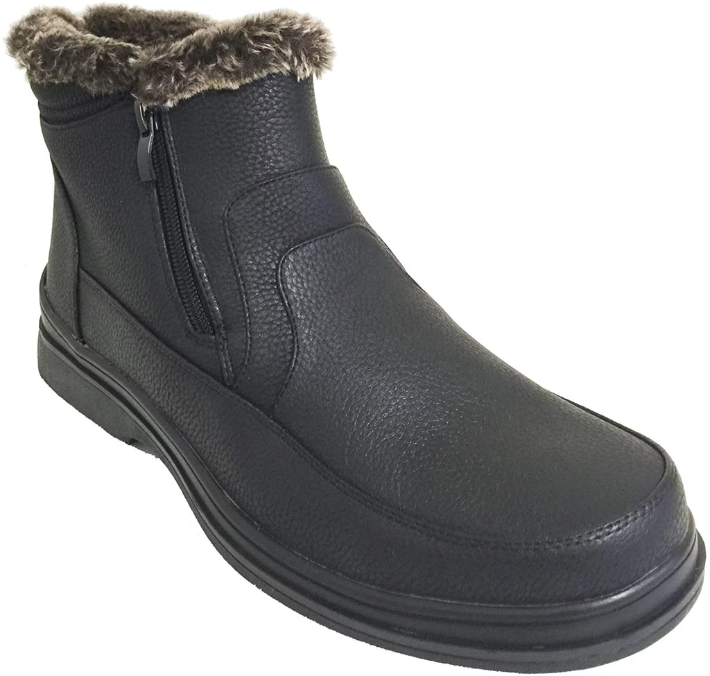 Faux Fur Lined Dual Side Zipper Ankle Snow Boots X119525