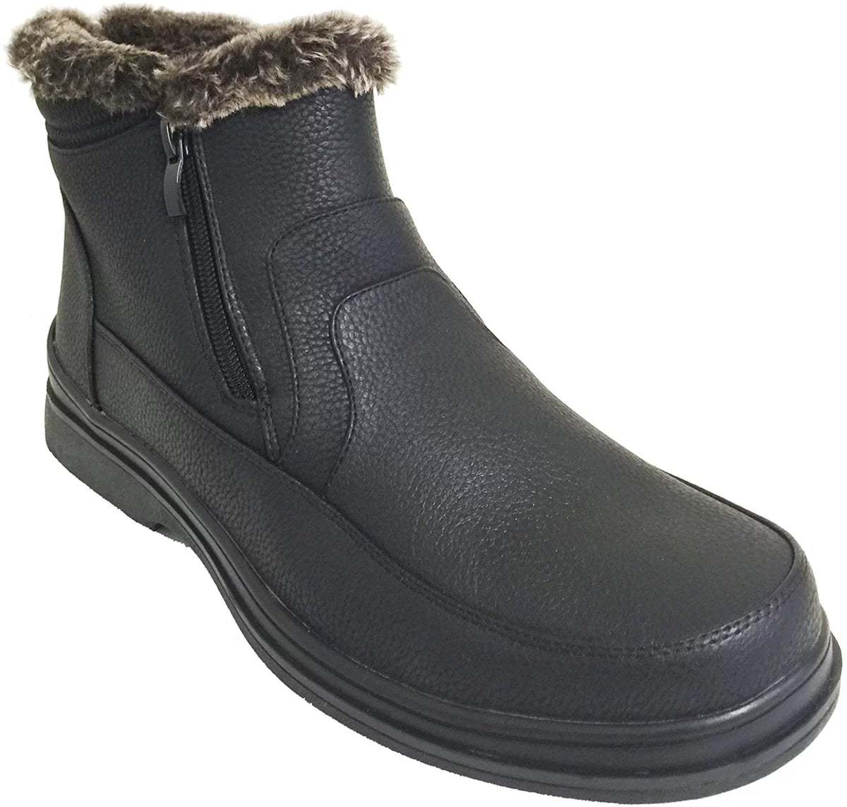 Faux Fur Lined Dual Side Zipper Ankle Snow Boots X119525