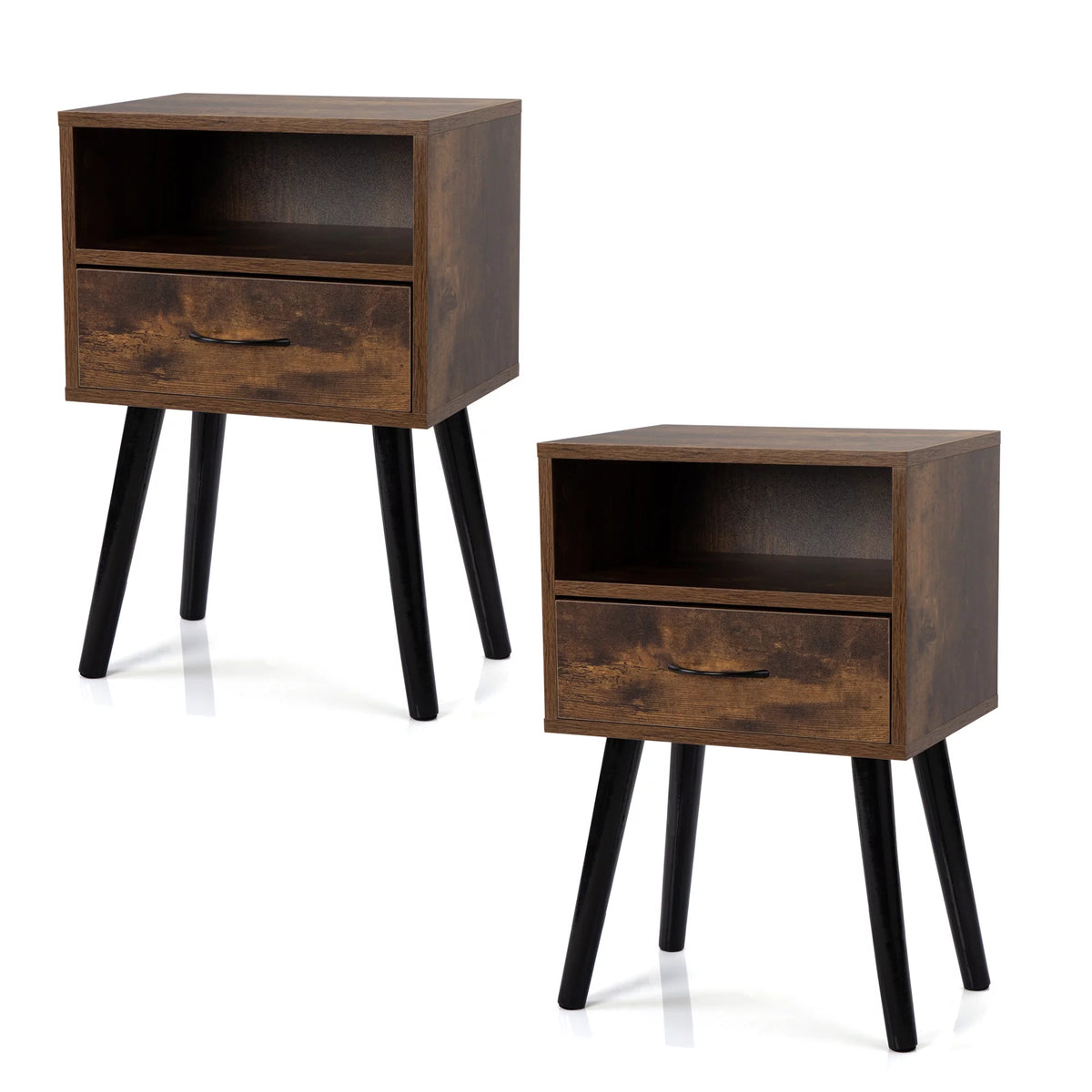 Wood Nightstands with Drawers Set of 2 V94110