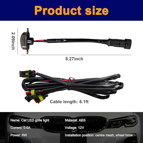 3PCS Amber LED Car Grille Lights with Wiring Harness Z481