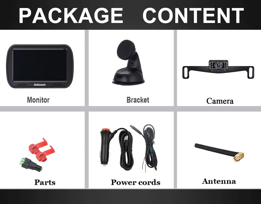 Wireless Backup Camera with 5'' Monitor HD 1080P H734