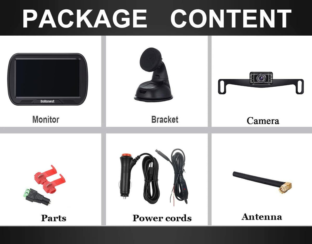 Wireless Backup Camera with 5'' Monitor HD 1080P H734