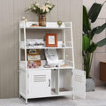 White Wooden Cat Litter Box Enclosure with 2 Doors Y328245