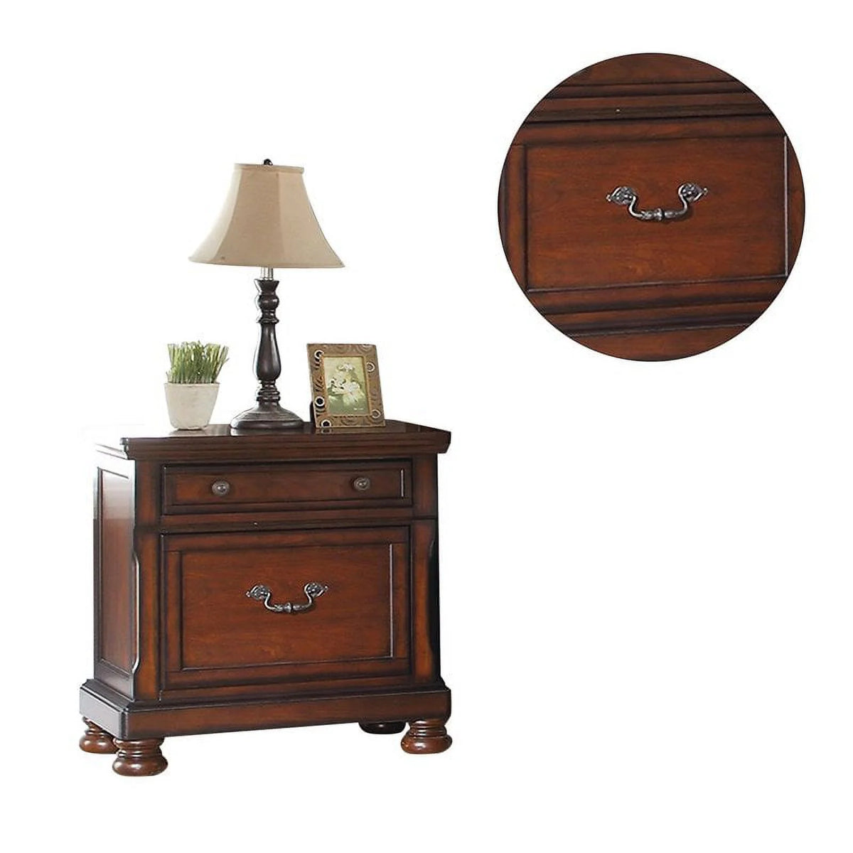 Cherry Finish 1pc Nightstand Bedside Table Z872