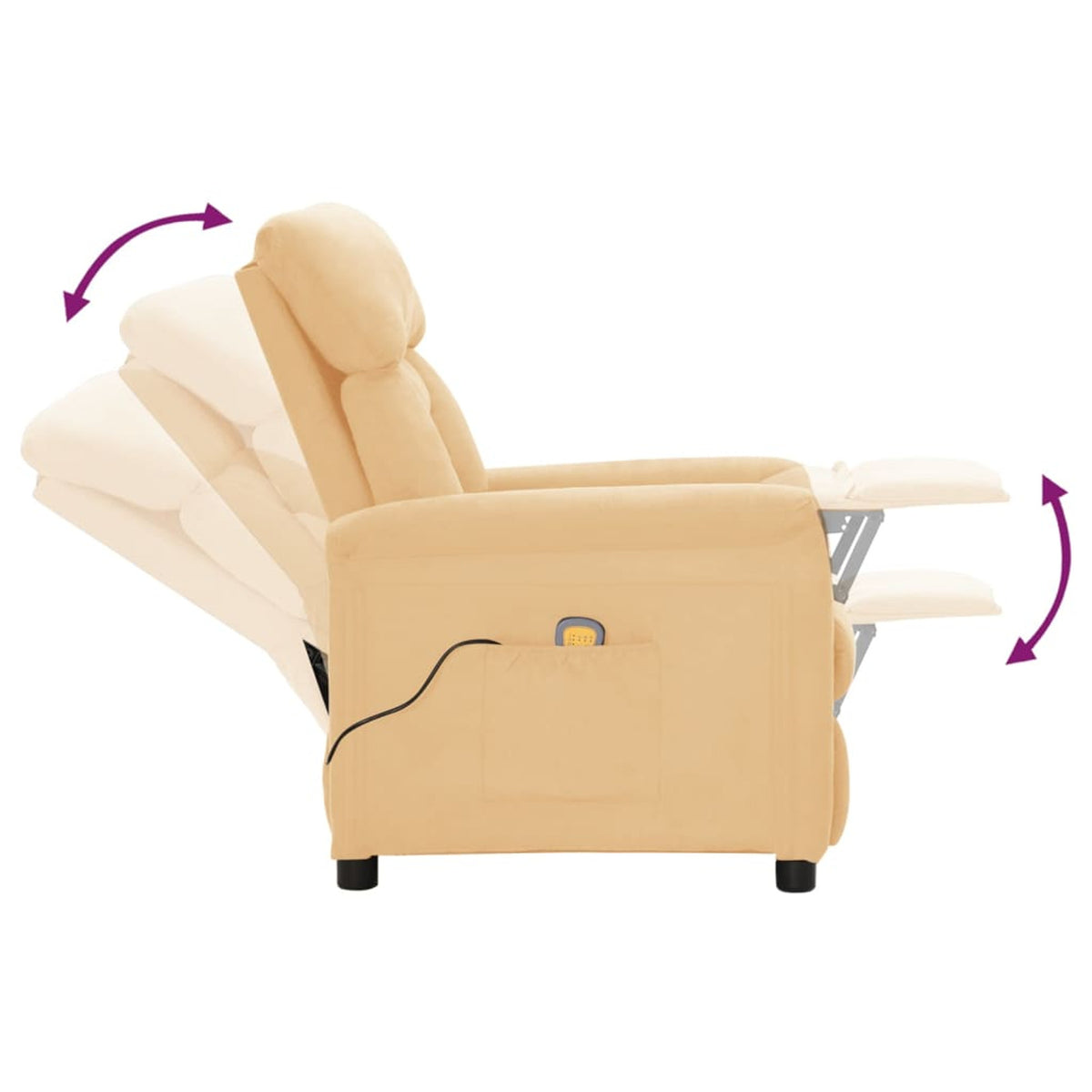 Electric Massage Recliner with Adjustable Footrest and Side Pocket, Faux Leather Sofa Chair A850200