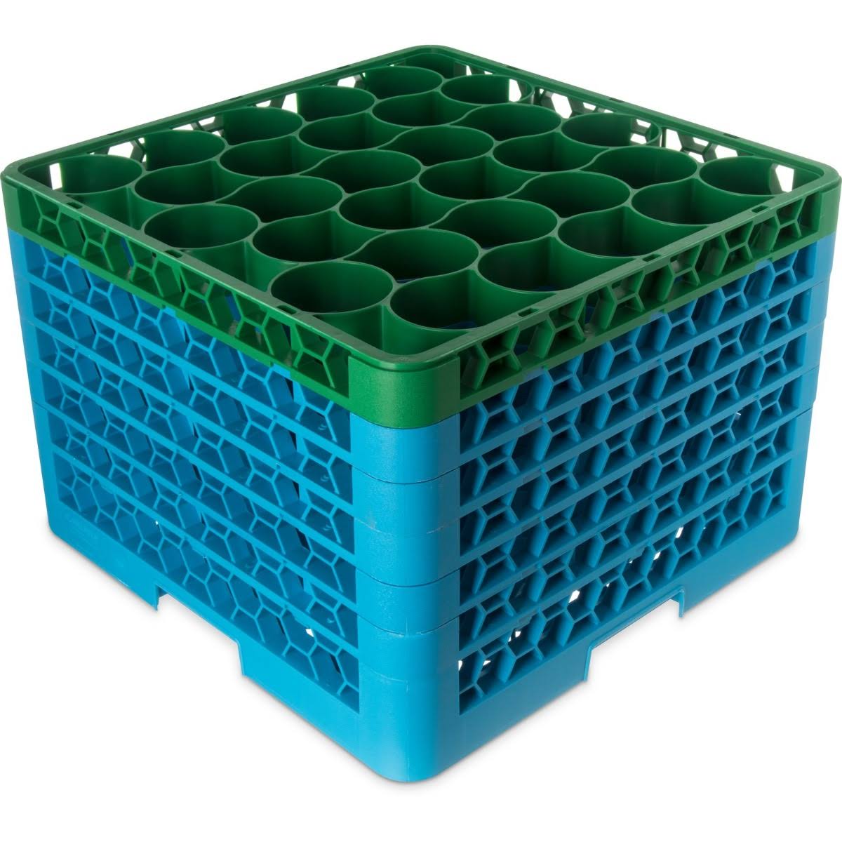 Green 30 Compartment Glass Rack with 5 Extenders K3427