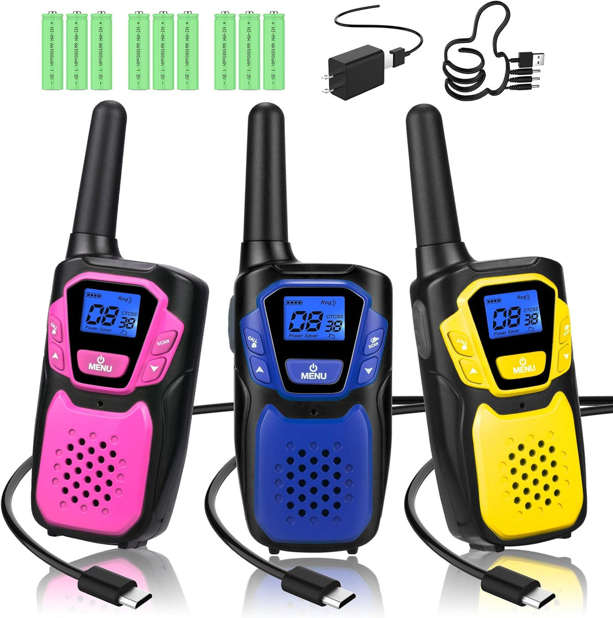 Rechargeable Walkie Talkies for Kids with Micro-USB Charger W85133