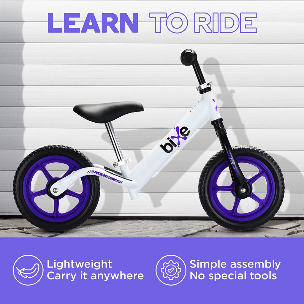 Aluminum Toddler Balance Bike Lightweight 12” No-Pedal Purple J815315
