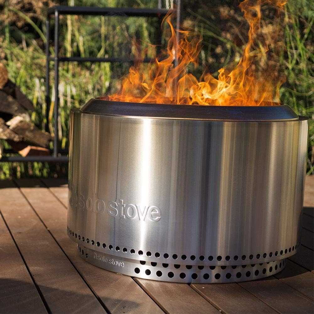 Portable Stainless Steel Fire Pit with Camp Stove Accessories B6753