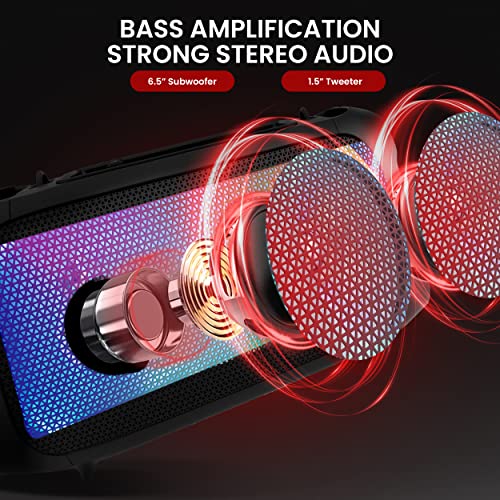 600W Rechargeable Portable Boombox Speaker with Microphone X92378