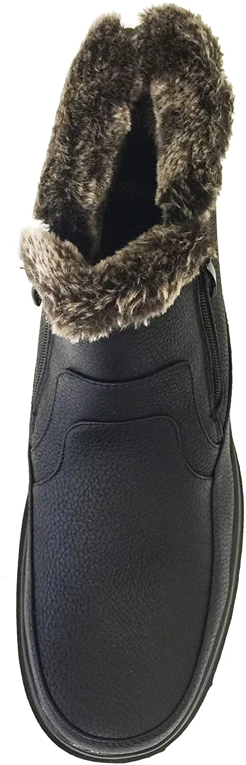 Faux Fur Lined Dual Side Zipper Ankle Snow Boots X119525