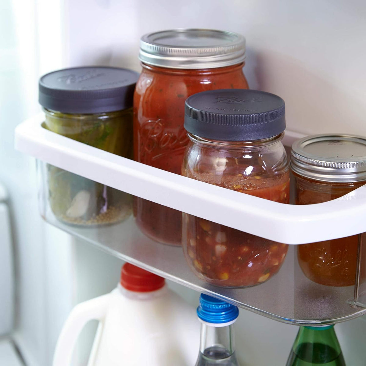Black Plastic Leak-Proof Lids for Canning Jars, 6/Pack P857