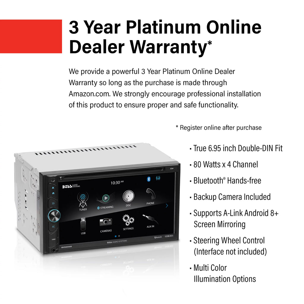 6.95 Inch Double Din Bluetooth Touchscreen Car Stereo V940
