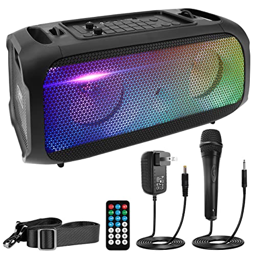 600W Rechargeable Portable Boombox Speaker with Microphone X92378