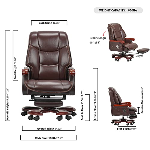High Back Genuine Leather Office Chair D554