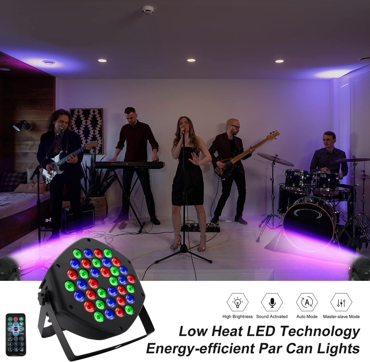 4 Pack 36 RGB LED Stage Par Lights E301947