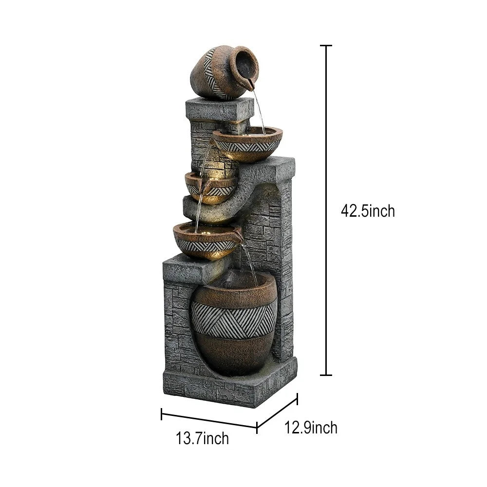 5-Tier Cascading Outdoor Water Fountain H59716