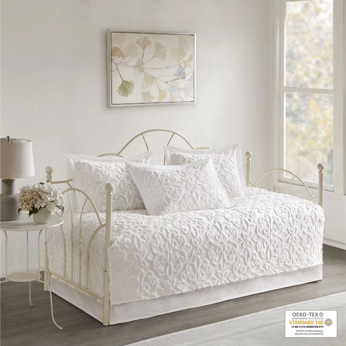 5 Piece Tufted Cotton Chenille Daybed Set S774