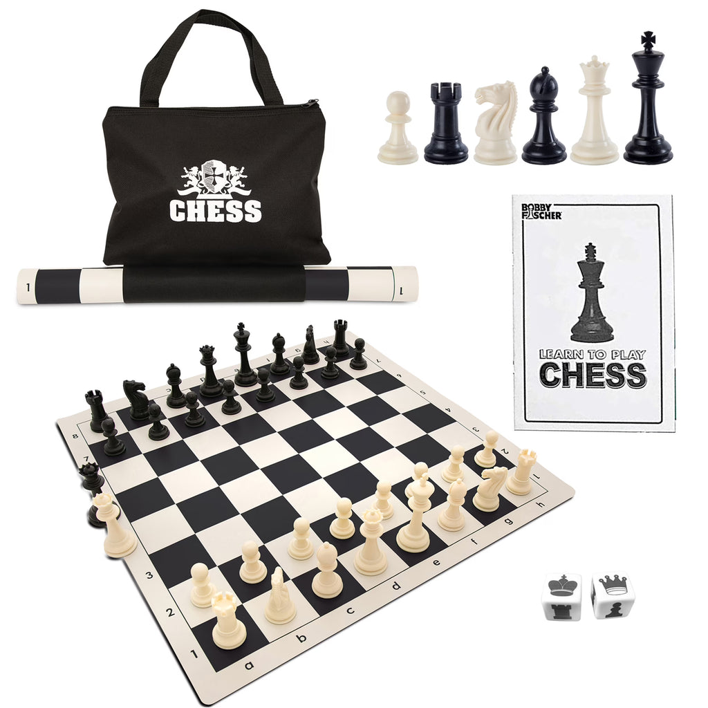 Tournament Chess Set - 20 in. Vinyl Board, Staunton pcs N154643
